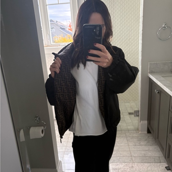 Fendi Monogram Jacket in Brown and Black - Picture 8 of 9